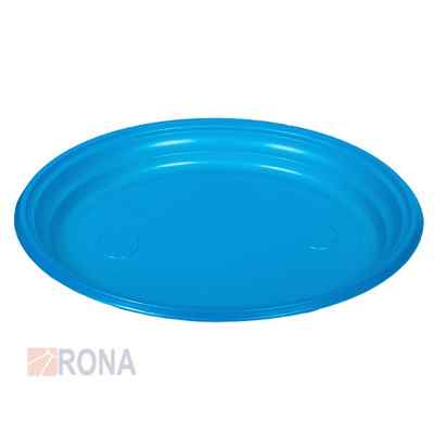 Тарелка мелкая ПС d205мм синяя Интропластика 100 шт/уп