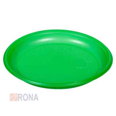 Тарелка десертная ПС d165мм зеленая Интропластика 100 шт/уп