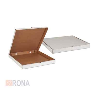 Коробка микрогофрокартон под пиццу квадратная, 340*340*40мм, белая, 50 штук в коробе
