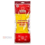 Перчатки хозяйственные резиновые с х/б напылением желтые S Premium ТЕХТОР 