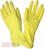 Перчатки хозяйственные резиновые с х/б напылением желтые M AVIORA