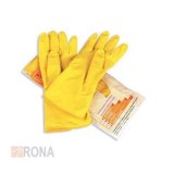 Перчатки хозяйственные резиновые с х/б напылением желтые S Bora