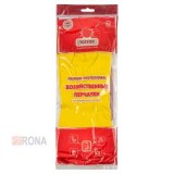 Перчатки хозяйственные резиновые с х/б напылением желтые XL Premium ТЕХТОР 