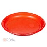 Тарелка десертная ПС d165мм красная Интропластика 100 шт/уп