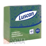 Салфетки 100 листов Luscan 24*24 1сл зеленые 
