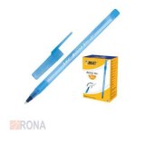 Ручка шариковая синяя 0,4мм без резинового держателя BIC Round Stic 