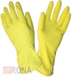 Перчатки хозяйственные резиновые с х/б напылением желтые L (12) AVIORA